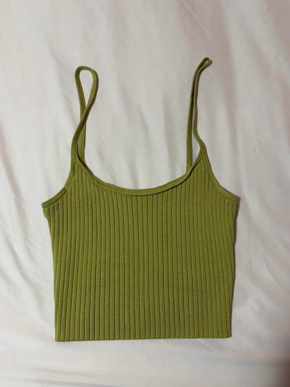 La Hearts Olive Green Ribbed Cropped Cami